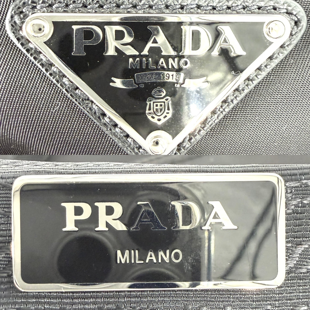 PRADA プラダ トートバッグ トライアングルロゴ 1BG052 ナイロン ブラック 黒 シルバー金具 レディース【中古品】