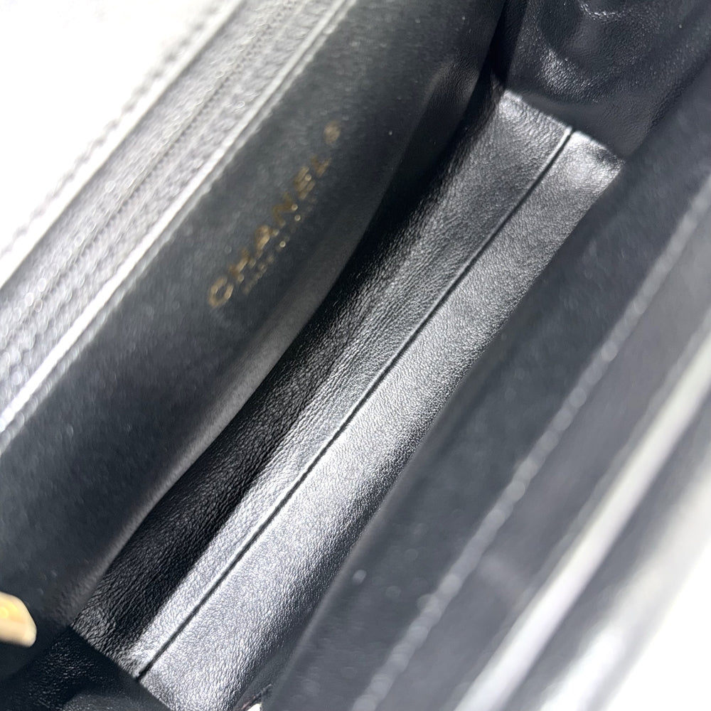 CHANEL シャネル ショルダーバッグ シェブロン チェーンショルダーバッグ ココマーク レザー ブラック 黒 ゴールド金具 レディース【中古品】