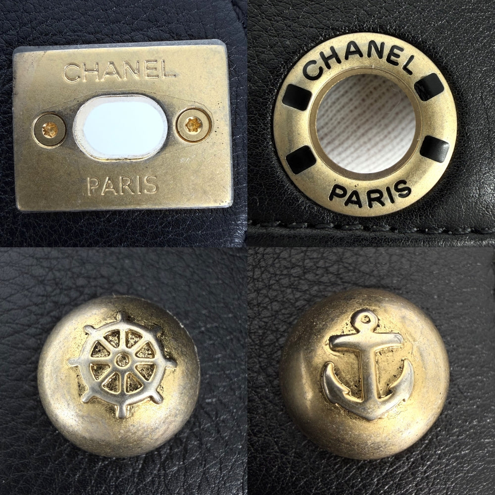 CHANEL シャネル ショルダーバッグ シェブロン チェーンショルダーバッグ ココマーク レザー ブラック 黒 ゴールド金具 レディース【中古品】