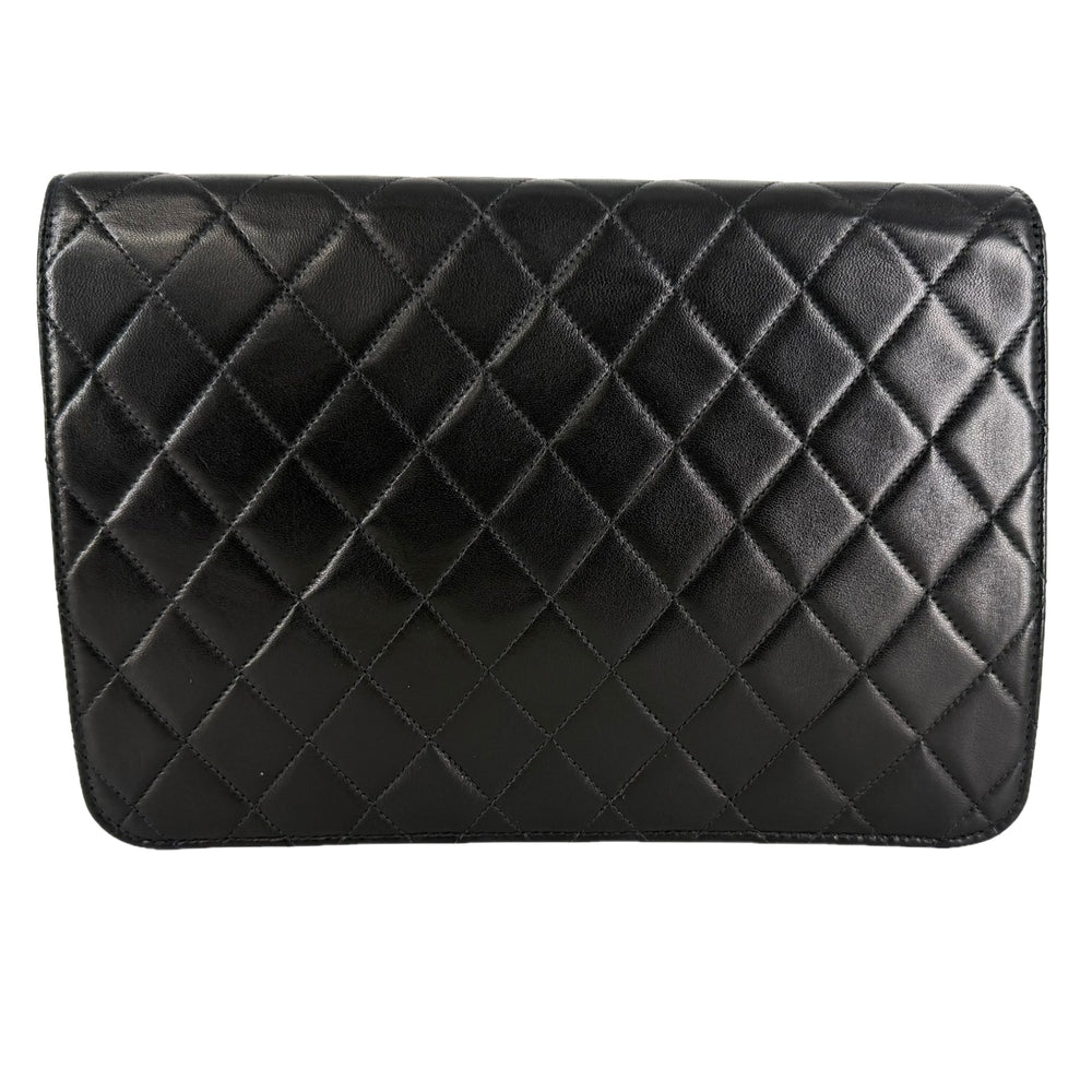 CHANEL シャネル ショルダーバッグ マトラッセ ココマーク プッシュロック ラムスキン ブラック 黒 ゴールド金具 レディース【中古品】
