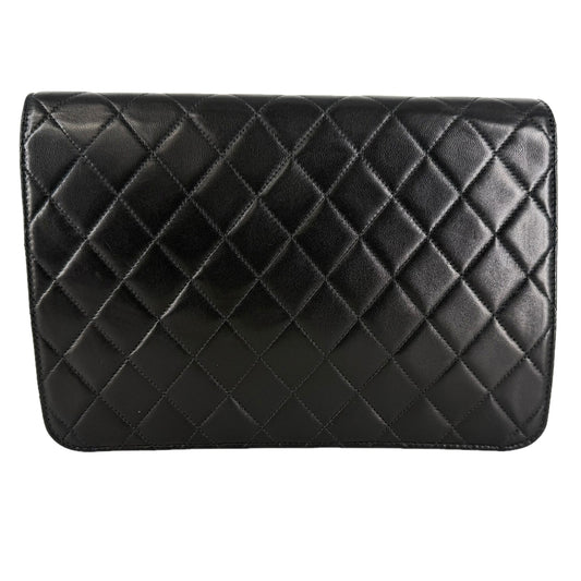 CHANEL シャネル ショルダーバッグ マトラッセ ココマーク プッシュロック ラムスキン ブラック 黒 ゴールド金具 レディース【中古品】
