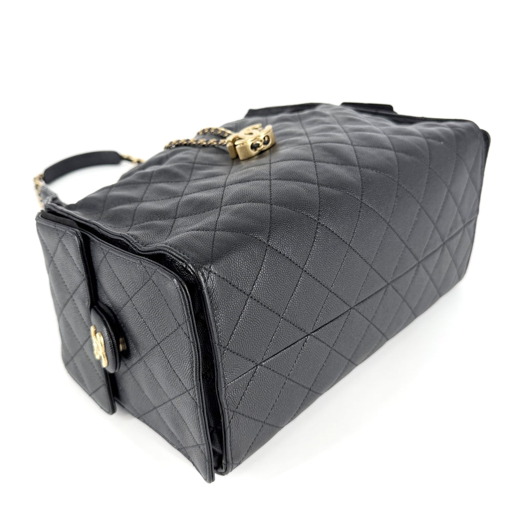 CHANEL シャネル ショルダーバッグ シャネル25 ミディアムハンドバッグ チェーン ココマーク CHANEL25 グレインド カーフスキン ブラック 黒 ゴールド金具 レディース【中古品】
