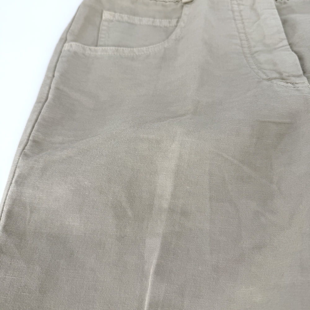 CHANEL シャネル パンツ クロップド丈 ボトムス アパレル 服 36 ベージュ 春 夏 コットン リネン レディース【中古品】