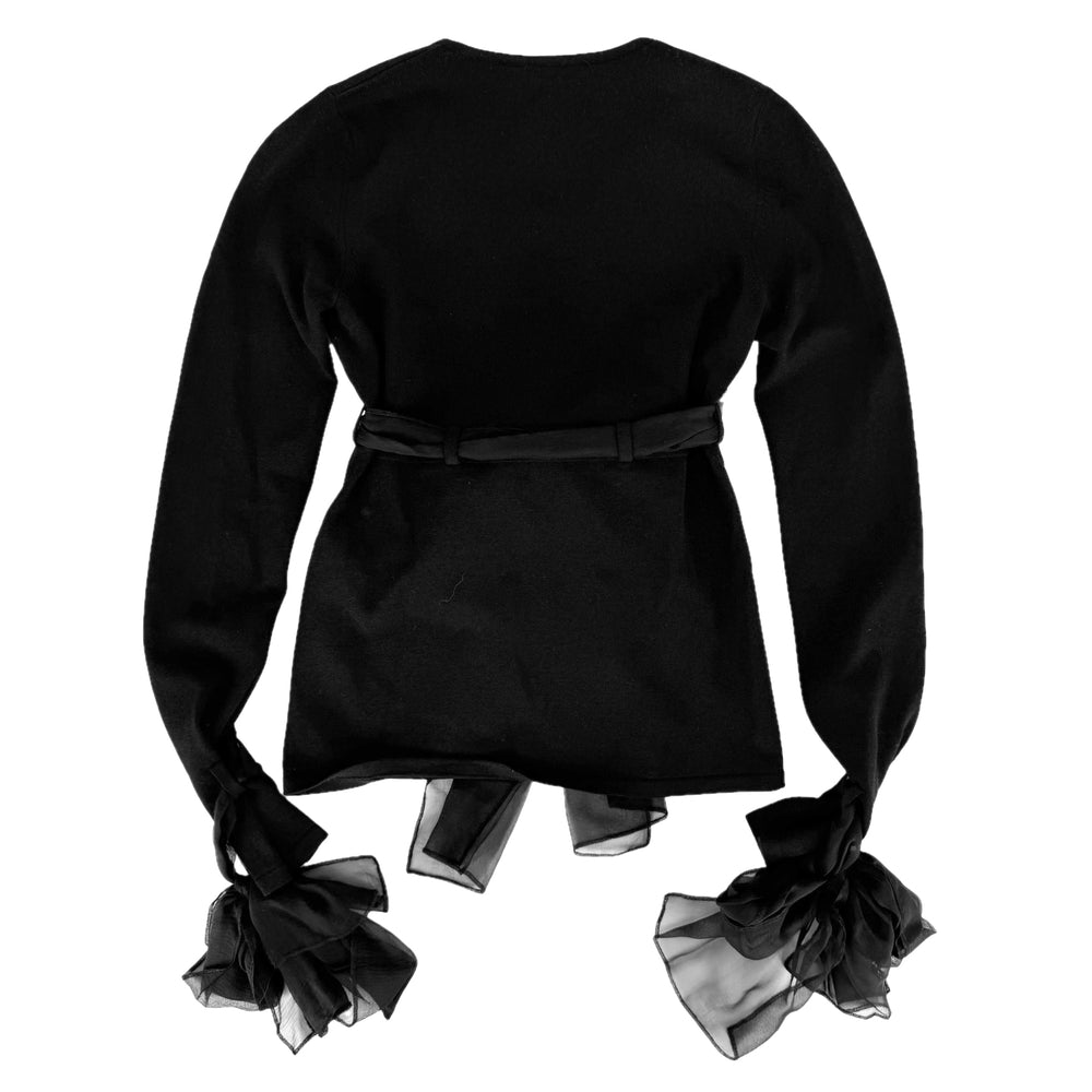 CHANEL シャネル トップス リボン 長袖 アパレル 服 38 ブラック 黒 秋 冬 シルク レディース【中古品】