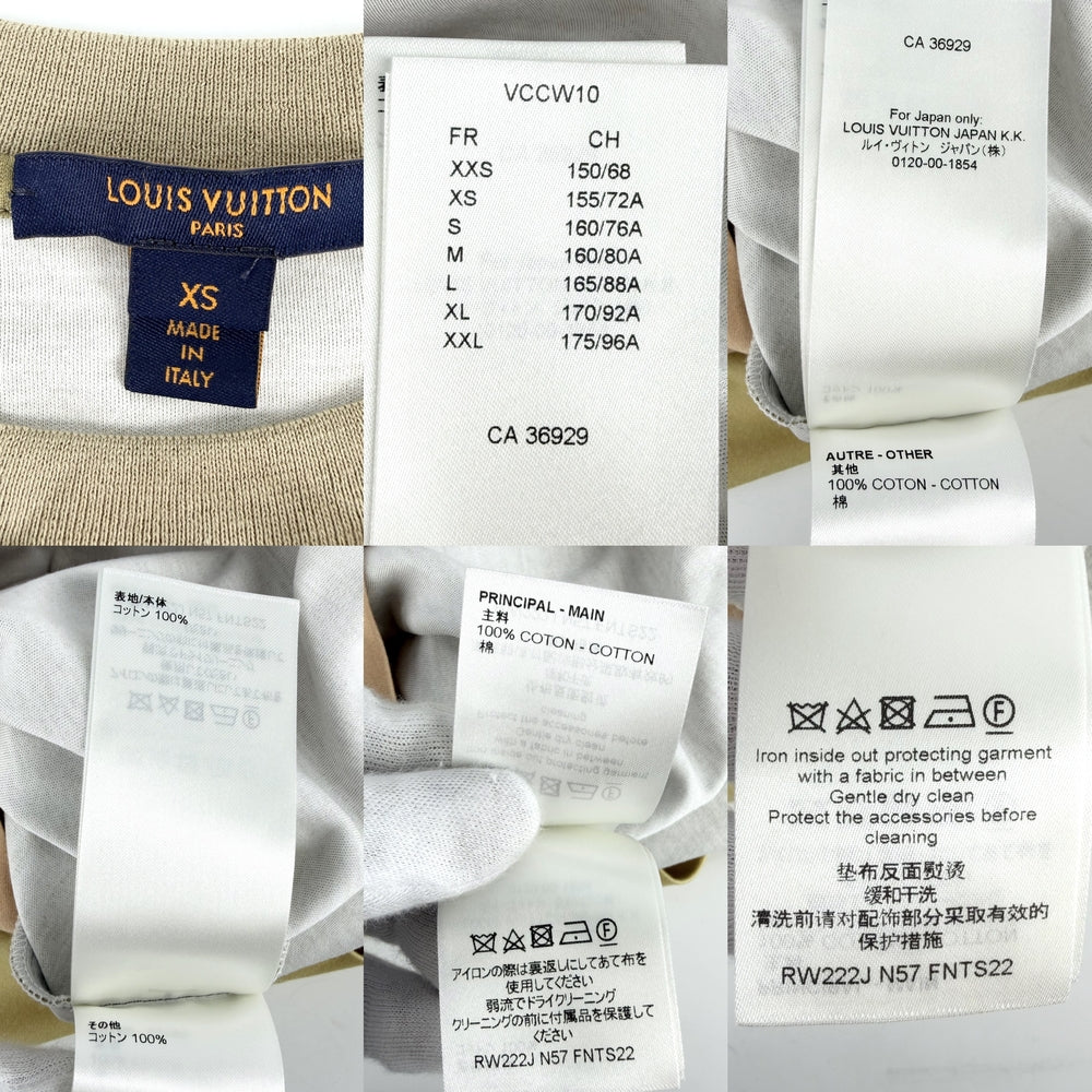 LOUIS VUITTON ルイヴィトン 半袖Ｔシャツ LVサークル グラディエント トップス アパレル 服 XS ベージュ カーキ 春 夏 コットン メンズ【中古品】
