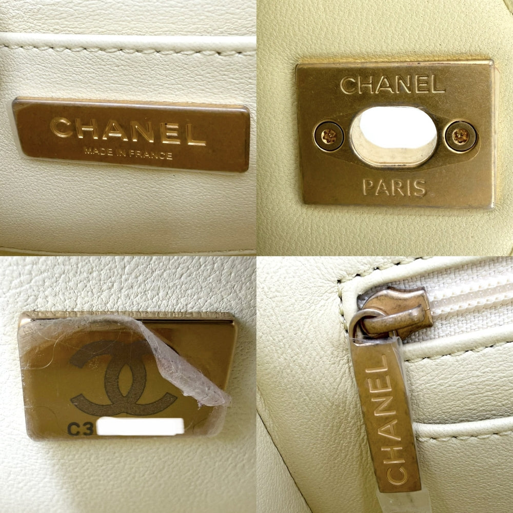 CHANEL シャネル 2WAY マトラッセ バニティ ハンドバッグ ショルダーバッグ ココマーク ラムスキン イエロー ゴールド金具 レディース【中古品】