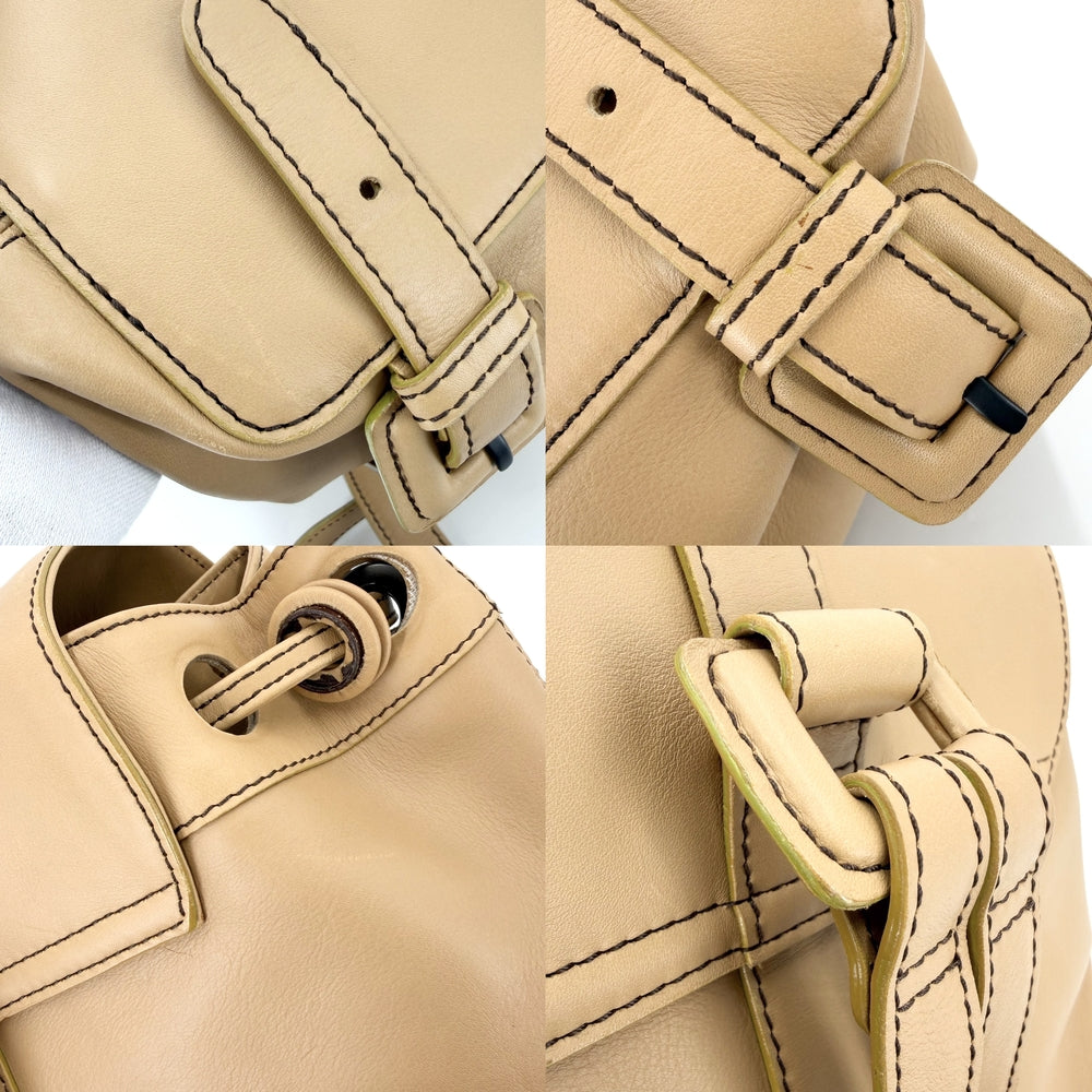 CHANEL シャネル リュック ココマーク バックパック レザー ブラウン 茶 ブラック金具 レディース【中古品】