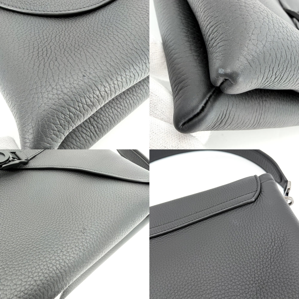 Christian Dior クリスチャンディオール ショルダーバッグ ピロー サドルフラップ レザー ブラック 黒 シルバー金具 メンズ【中古品】
