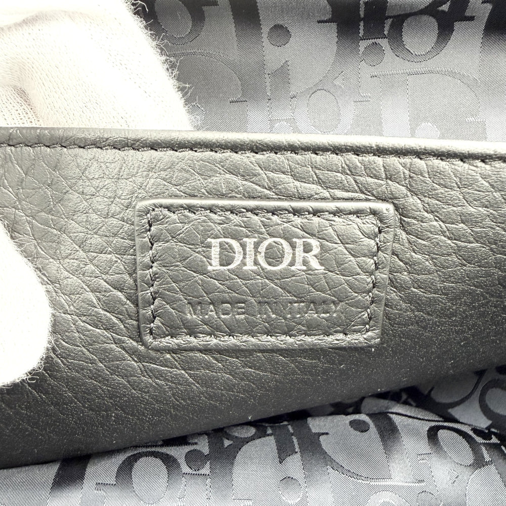 Christian Dior クリスチャンディオール ショルダーバッグ ピロー サドルフラップ レザー ブラック 黒 シルバー金具 メンズ【中古品】
