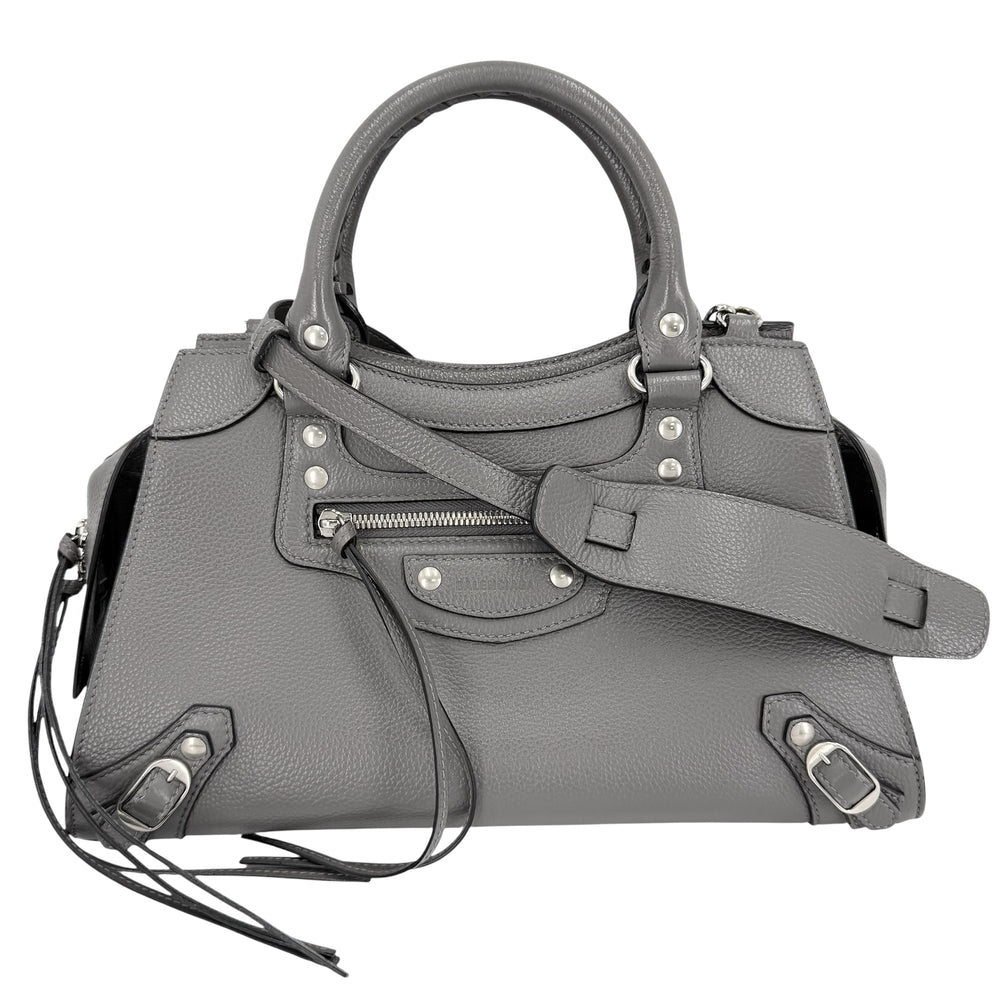 BALENCIAGA バレンシアガ 2WAY ネオクラシックシティ スモール ハンドバッグ ショルダーバッグ 638521 レザー グレー シルバー金具 レディース【中古品】