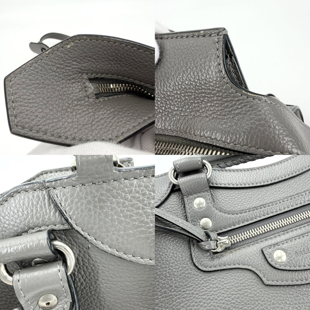 BALENCIAGA バレンシアガ 2WAY ネオクラシックシティ スモール ハンドバッグ ショルダーバッグ 638521 レザー グレー シルバー金具 レディース【中古品】