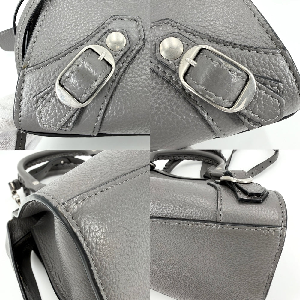 BALENCIAGA バレンシアガ 2WAY ネオクラシックシティ スモール ハンドバッグ ショルダーバッグ 638521 レザー グレー シルバー金具 レディース【中古品】
