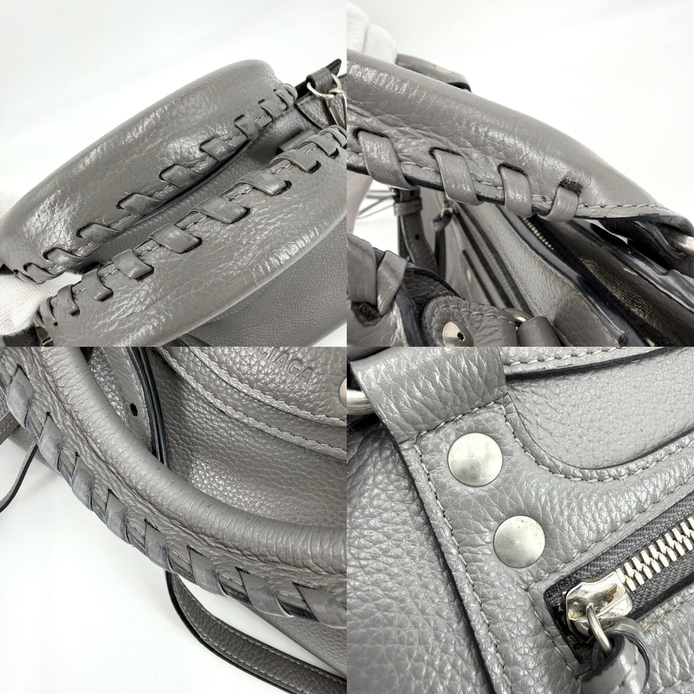 BALENCIAGA バレンシアガ 2WAY ネオクラシックシティ スモール ハンドバッグ ショルダーバッグ 638521 レザー グレー シルバー金具 レディース【中古品】