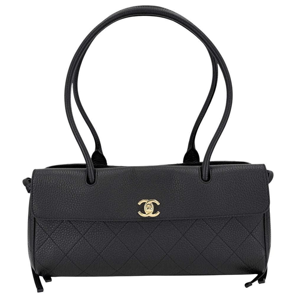 CHANEL シャネル トートバッグ スモール ショッピングバッグ ココマーク 26SS グレインド カーフスキン ブラック 黒 ゴールド金具 レディース【中古品】
