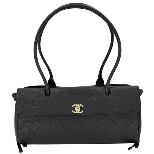 CHANEL シャネル トートバッグ スモール ショッピングバッグ ココマーク 26SS グレインド カーフスキン ブラック 黒 ゴールド金具 レディース【中古品】