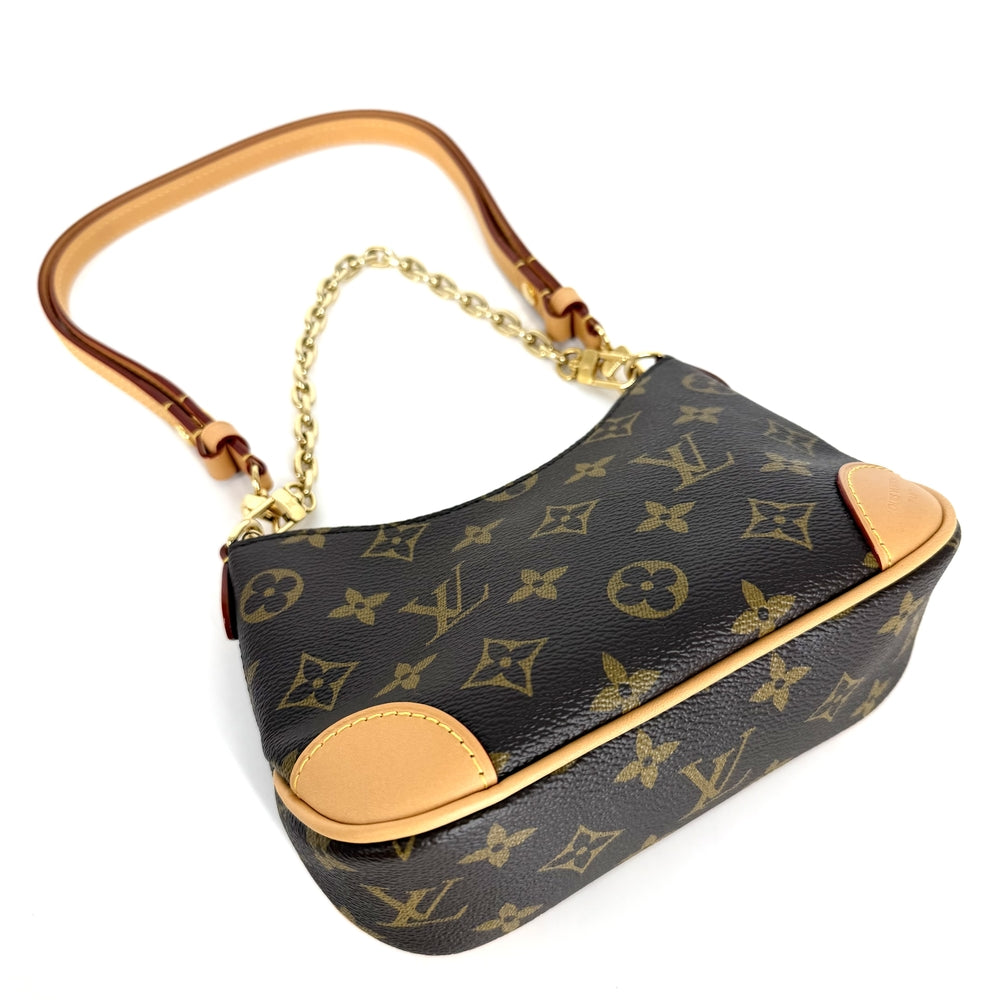 LOUIS VUITTON ルイヴィトン 2WAY ナノ･ブーローニュ ハンドバッグ ショルダーバッグ M25519 モノグラムキャンバス ブラウン 茶 ゴールド金具 レディース【中古品】