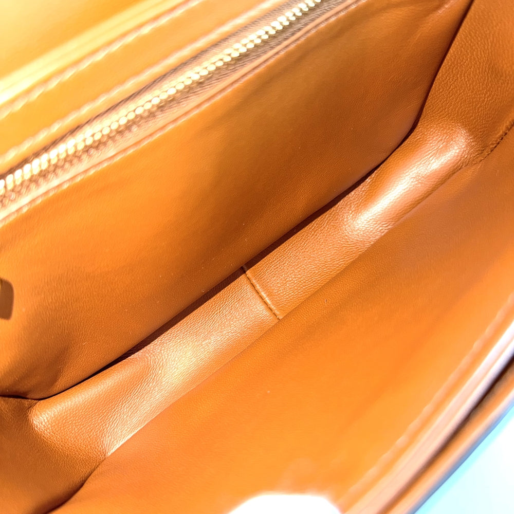 CELINE セリーヌ ショルダーバッグ ティーン トリオンフ PVCコーティングキャンバス レザー ブラウン 茶 ゴールド金具 レディース【中古品】