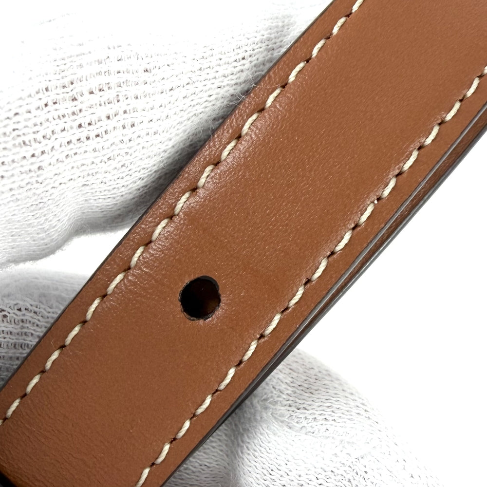 CELINE セリーヌ ショルダーバッグ ティーン トリオンフ PVCコーティングキャンバス レザー ブラウン 茶 ゴールド金具 レディース【中古品】