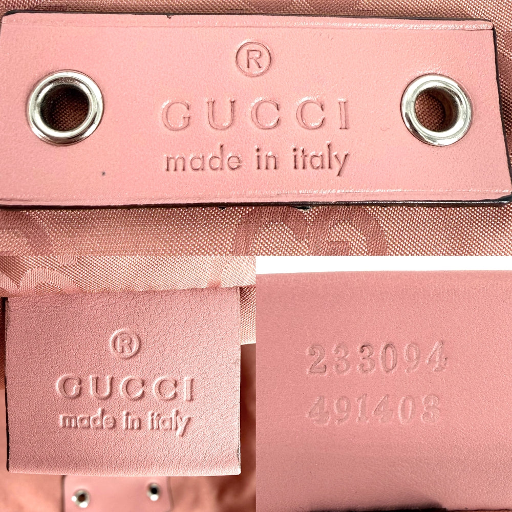 GUCCI グッチ トートバッグ エコバッグ GG柄 233094 ナイロン ピンク シルバー金具 レディース【中古品】