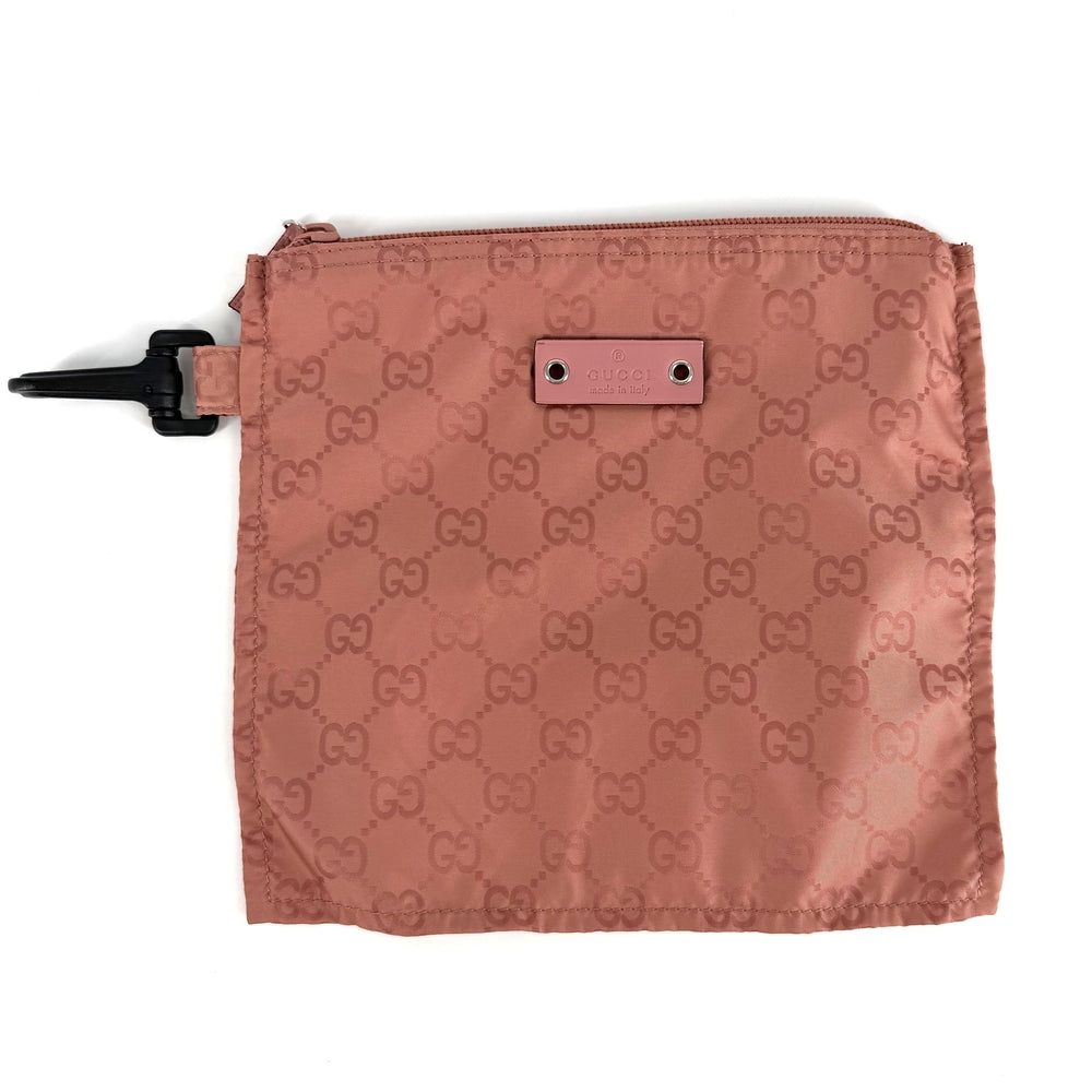 GUCCI グッチ トートバッグ エコバッグ GG柄 233094 ナイロン ピンク シルバー金具 レディース【中古品】