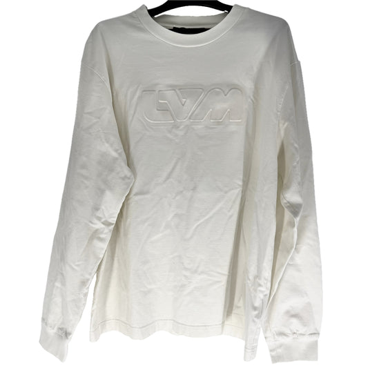 LOUIS VUITTON ルイヴィトン 長袖Ｔシャツ エンボスLVロングスリーブ トップス アパレル 服 L ホワイト 白 春 秋 コットン メンズ【中古品】