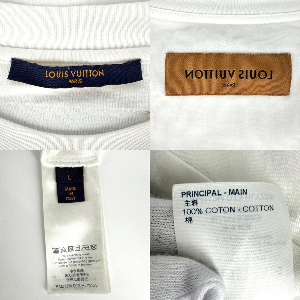 LOUIS VUITTON ルイヴィトン 長袖Ｔシャツ エンボスLVロングスリーブ トップス アパレル 服 L ホワイト 白 春 秋 コットン メンズ【中古品】