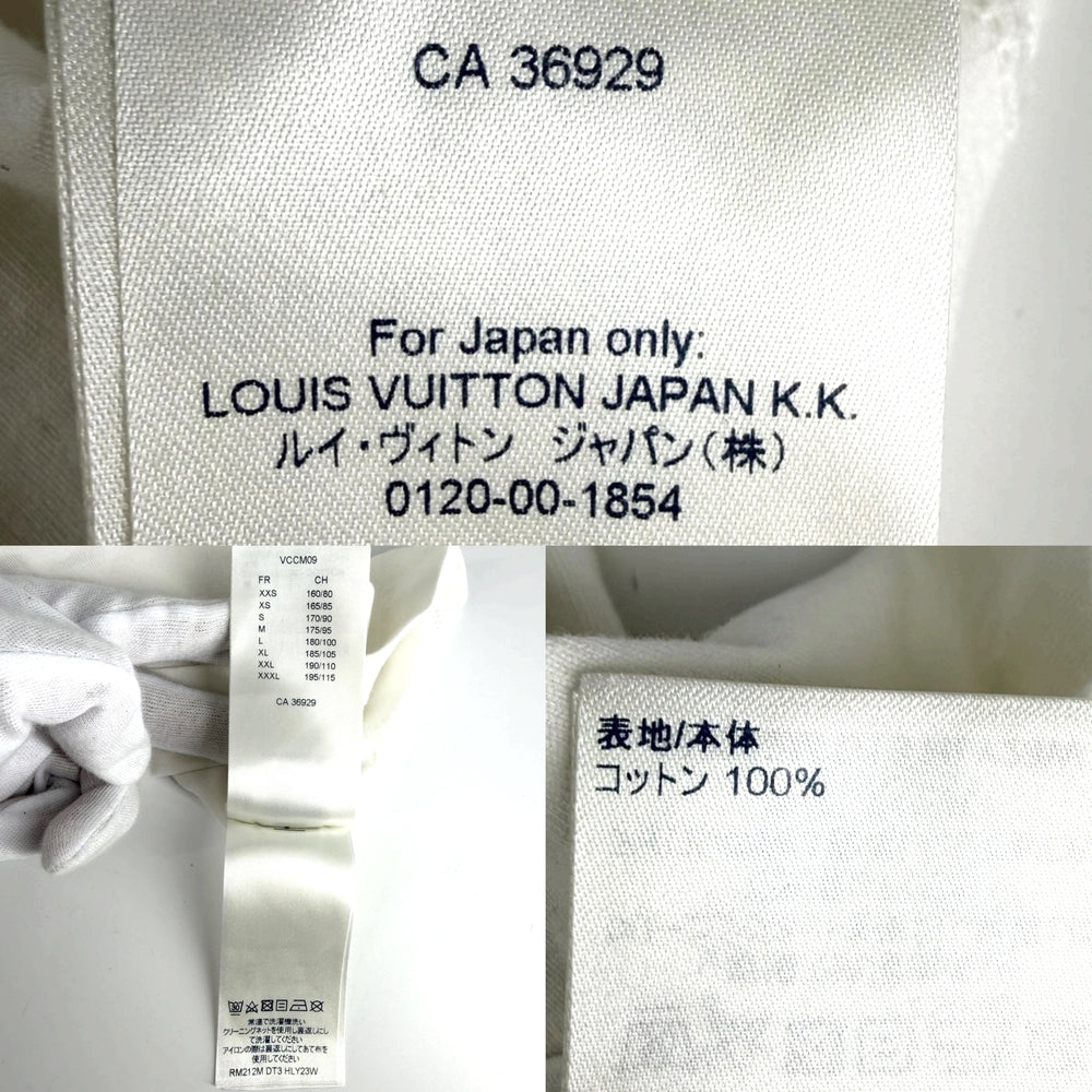 LOUIS VUITTON ルイヴィトン 長袖Ｔシャツ エンボスLVロングスリーブ トップス アパレル 服 L ホワイト 白 春 秋 コットン メンズ【中古品】