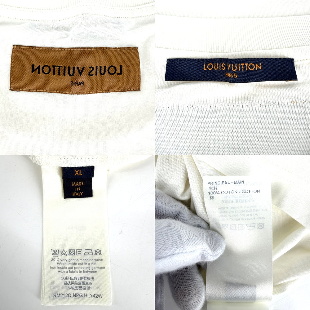 LOUIS VUITTON ルイヴィトン 半袖Ｔシャツ LVステッチ ヴァージルアブロー アパレル トップス 服 XL ホワイト 白 春 夏 コットン メンズ【中古品】