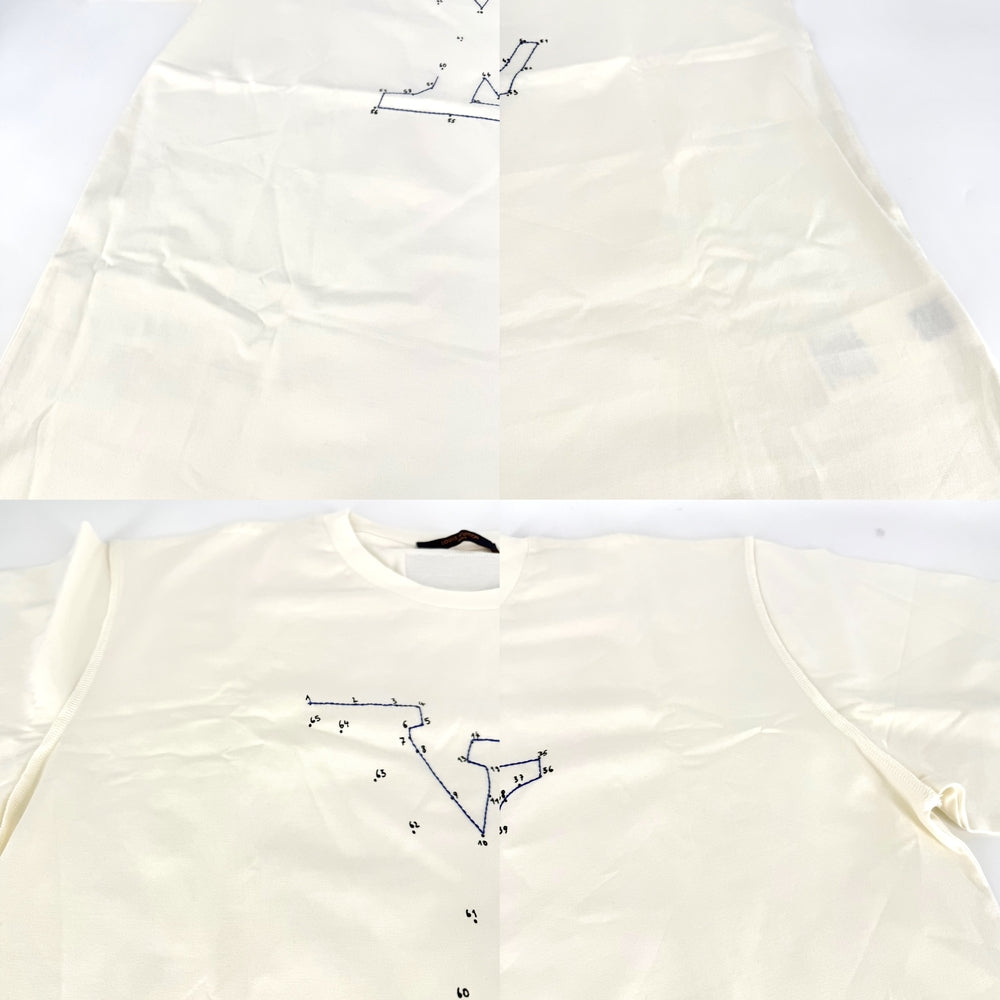 LOUIS VUITTON ルイヴィトン 半袖Ｔシャツ LVステッチ ヴァージルアブロー アパレル トップス 服 XL ホワイト 白 春 夏 コットン メンズ【中古品】