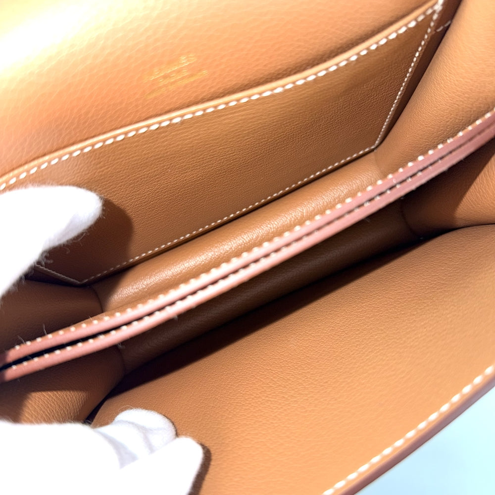 HERMES エルメス ショルダーバッグ ルリ サックロウリス　ミニ K刻印 レザー ブラウン 茶 ゴールド金具 レディース 2025年【中古品】