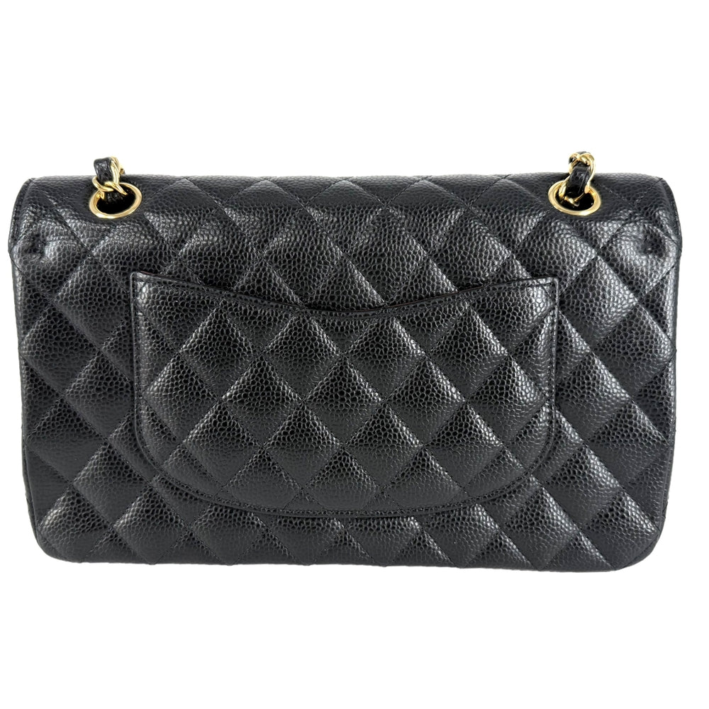 CHANEL シャネル ショルダーバッグ マトラッセ25 ダブルチェーン ダブルフラップ ココマーク ターンロック キャビアスキン ブラック 黒 ゴールド金具 レディース【中古品】