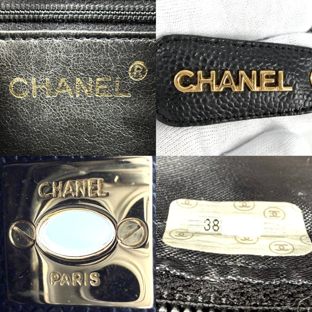 CHANEL シャネル ショルダーバッグ マトラッセ カメラバッグ ココマーク チェーンショルダー キャビアスキン ブラック 黒 ゴールド金具 レディース【中古品】