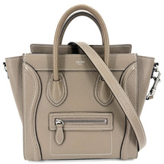 CELINE セリーヌ 2WAY ラゲージ ナノ ハンドバッグ ショルダーバッグ レザー ブラウン 茶 シルバー金具 レディース【中古品】
