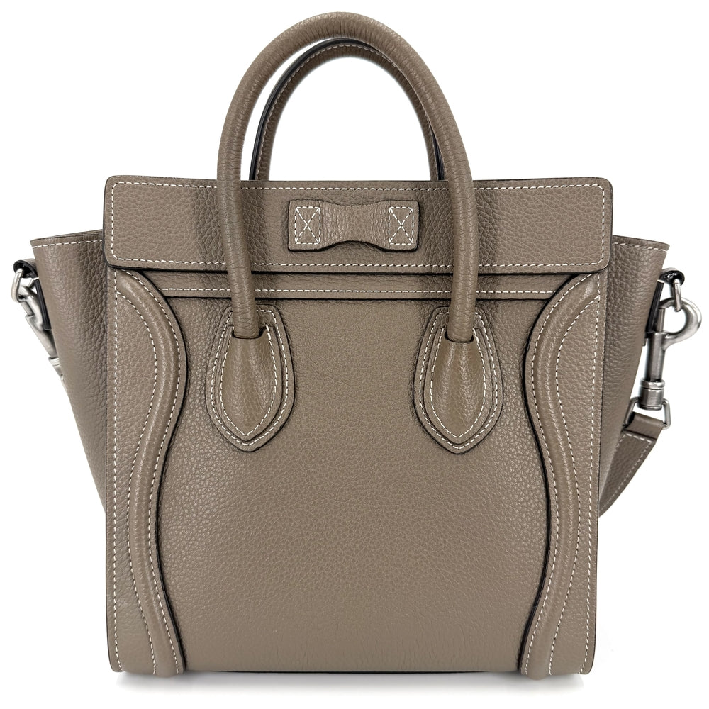CELINE セリーヌ 2WAY ラゲージ ナノ ハンドバッグ ショルダーバッグ レザー ブラウン 茶 シルバー金具 レディース【中古品】