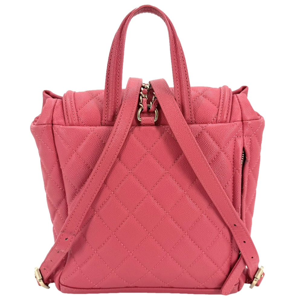 CHANEL シャネル リュック CCフィリグリー マトラッセ バックパック チェーンショルダー ココマーク キャビアスキン ピンク ゴールド金具 レディース【中古品】