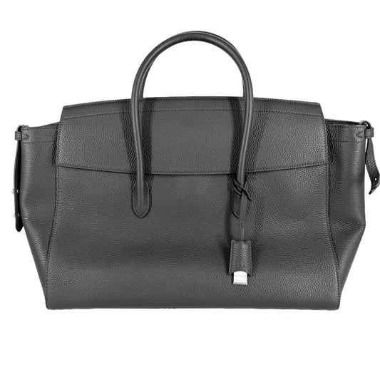 Dunhill ダンヒル トートバッグ センチュリー フラップトート 42 レザー ブラック 黒 シルバー金具 メンズ【中古品】