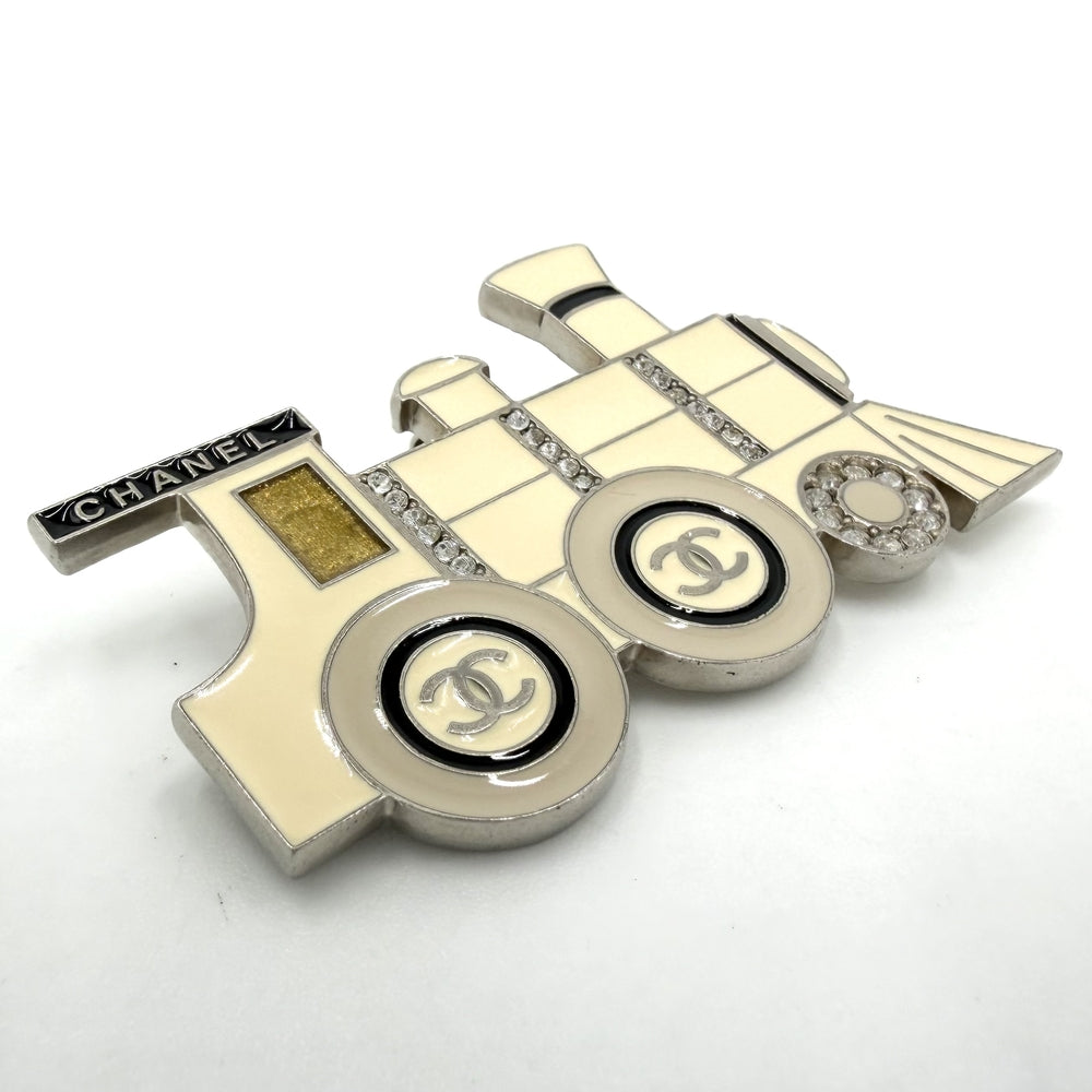 CHANEL シャネル ブローチ ココマーク ココトレイン アクセサリー 機関車モチーフ エナメル ラインストーン 07C レディース 約18.8g 2007年【中古品】