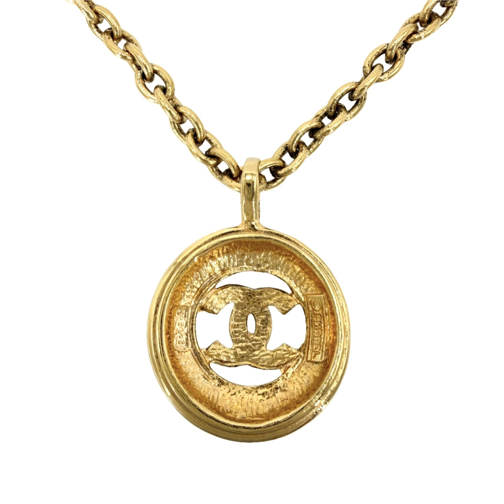 CHANEL シャネル ネックレス ラウンド ココマーク ヴィンテージ アクセサリー GP レディース 約21.2g【中古品】