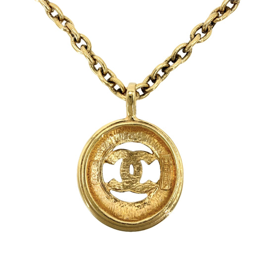 CHANEL シャネル ネックレス ラウンド ココマーク ヴィンテージ アクセサリー GP レディース 約21.2g【中古品】