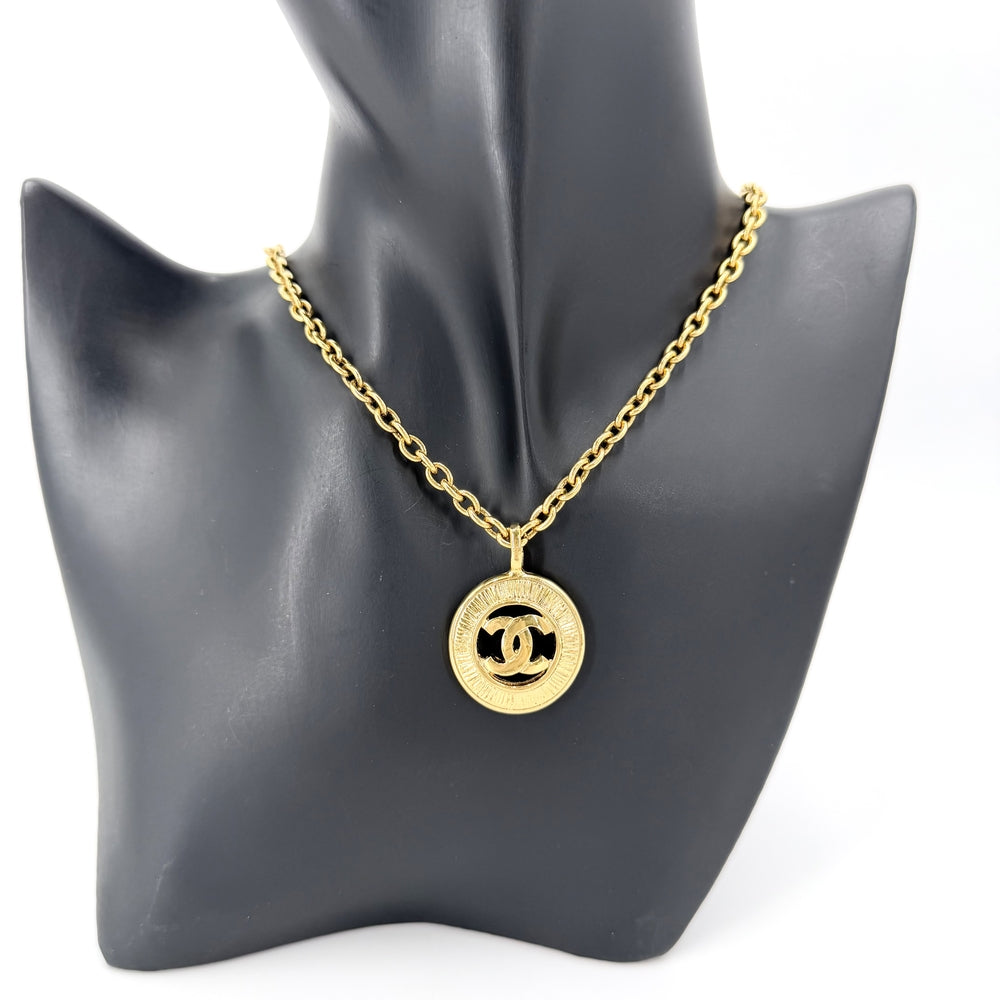 CHANEL シャネル ネックレス ラウンド ココマーク ヴィンテージ アクセサリー GP レディース 約21.2g【中古品】