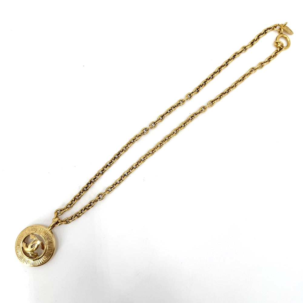 CHANEL シャネル ネックレス ラウンド ココマーク ヴィンテージ アクセサリー GP レディース 約21.2g【中古品】