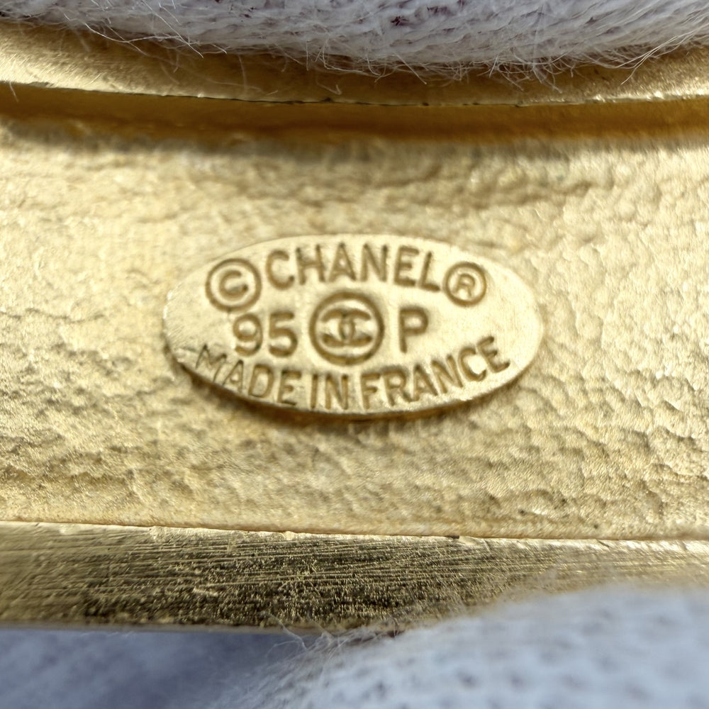 CHANEL シャネル チョーカー ココマーク ロゴプレート アクセサリー ネックレス GP レザー 95P ゴールド ブラック 黒 レディース 約117.4g 1995年【中古品】