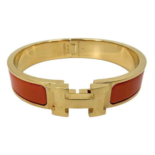 HERMES エルメス バングル クリックH PM ブレスレット アクセサリー ゴールド オレンジ レディース 約35.3g【中古品】