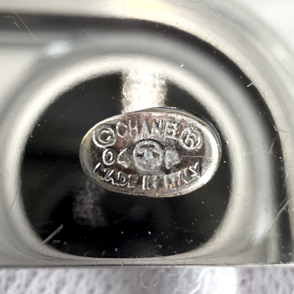 CHANEL シャネル ブローチ ココマーク アクセサリー レコードモチーフ 04P シルバー ブラック 黒 レディース 約40.7g 2004年【中古品】