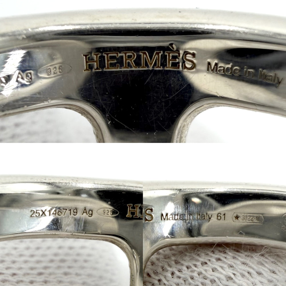 HERMES エルメス 指輪 オスモズGM リング アクセサリー ジュエリー シルバー925 約20.5号 シルバー メンズ 約16.6g【中古品】