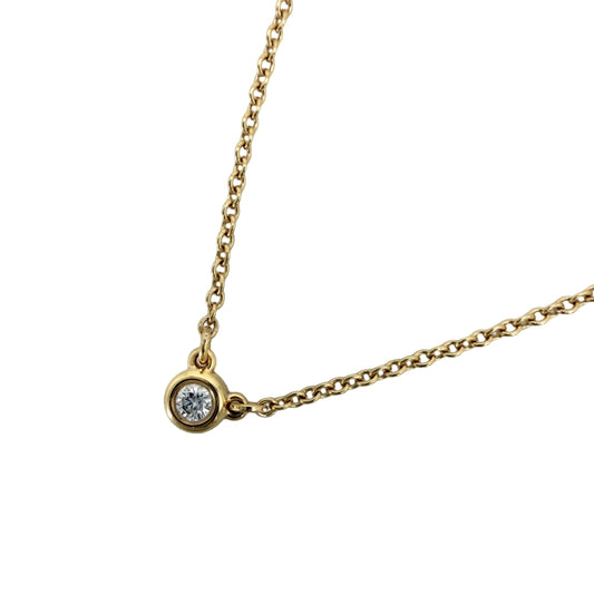 TIFFANY&Co. ティファニー ネックレス バイザヤード シングルダイヤモンドペンダント ジュエリー アクセサリー 一粒ダイヤ 18金PG Au750 K18ピンクゴールド ダイヤモンド レディース 約2.2g【中古品】
