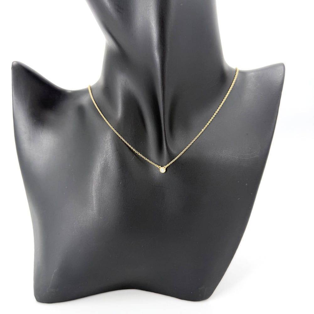 TIFFANY&Co. ティファニー ネックレス バイザヤード シングルダイヤモンドペンダント ジュエリー アクセサリー 一粒ダイヤ 18金PG Au750 K18ピンクゴールド ダイヤモンド レディース 約2.2g【中古品】
