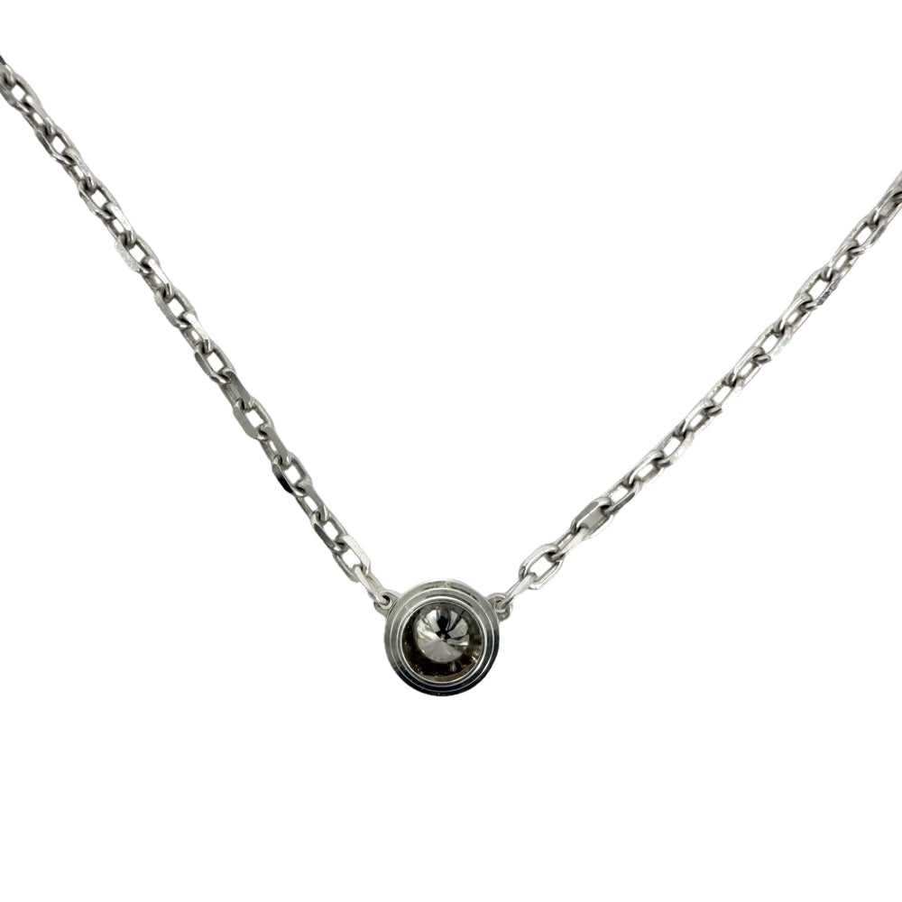 CARTIER カルティエ ネックレス ダムール 一粒ダイヤ アクセサリー ジュエリー 18金WG K18ホワイトゴールド ダイヤモンド レディース 約3.2g【中古品】