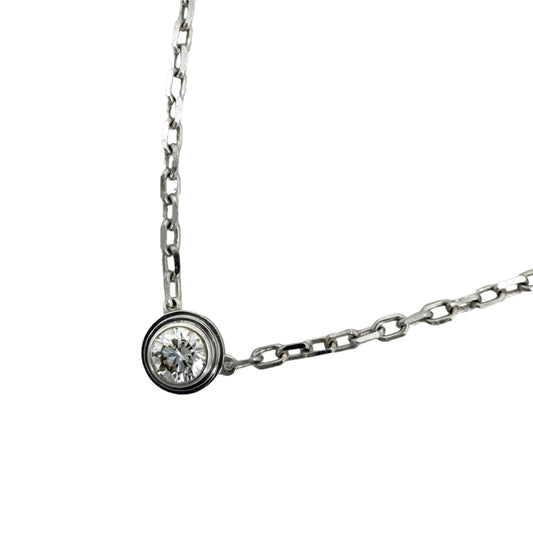 CARTIER カルティエ ネックレス ダムール 一粒ダイヤ アクセサリー ジュエリー 18金WG K18ホワイトゴールド ダイヤモンド レディース 約3.2g【中古品】