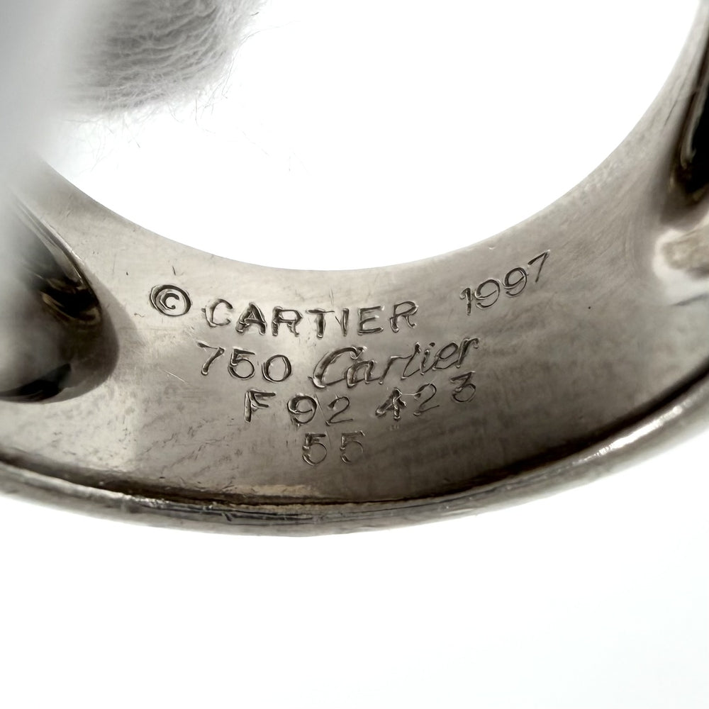 CARTIER カルティエ 指輪 ヌーベルバーグ リング ジュエリー アクセサリー 18金 K18ホワイトゴールド 約14.5号 シルバー レディース 約16.0g【中古品】